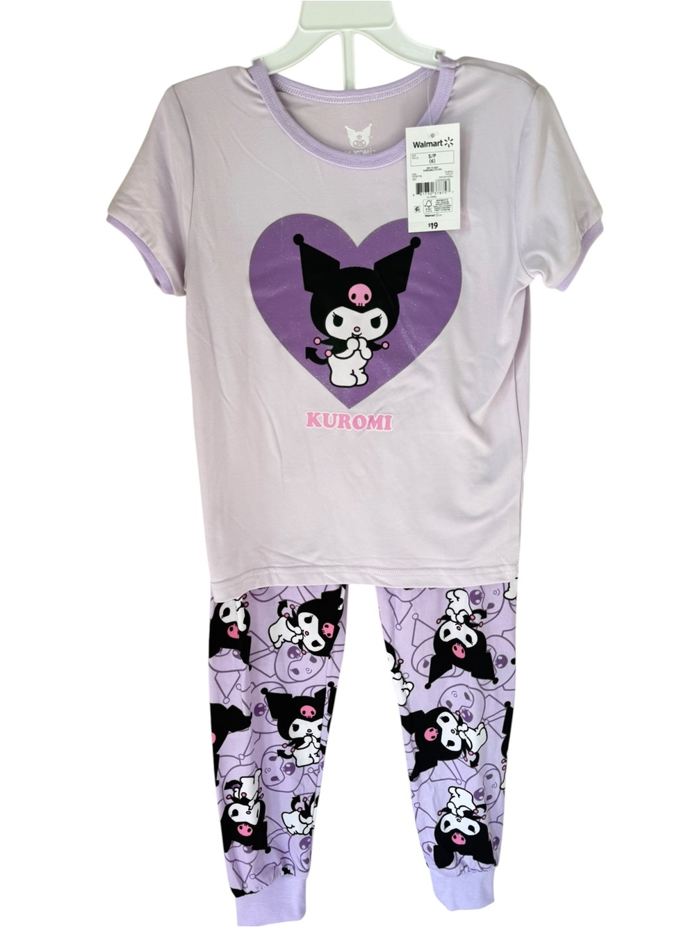 Sanrio Kuromi Lilac Pajama Set with Purple Heart